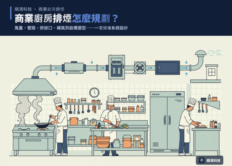 商業廚房排煙怎麼規劃？風量、管路到補風的系統設計全解
