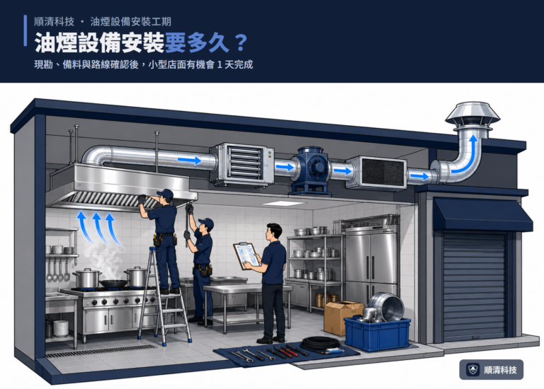 油煙設備安裝要多久？餐廳停業時間與 1 天完工條件