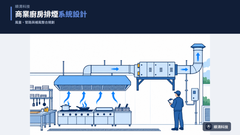 商業廚房排煙怎麼規劃？風量、管路到補風的系統設計全解