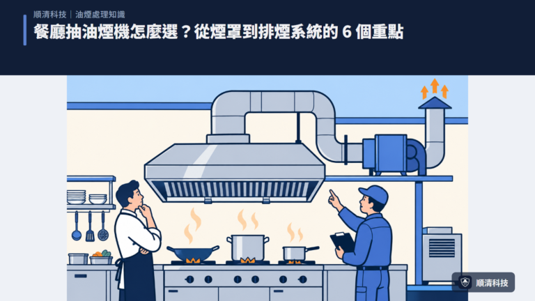 餐廳抽油煙機怎麼選？從煙罩到排煙系統的 6 個重點